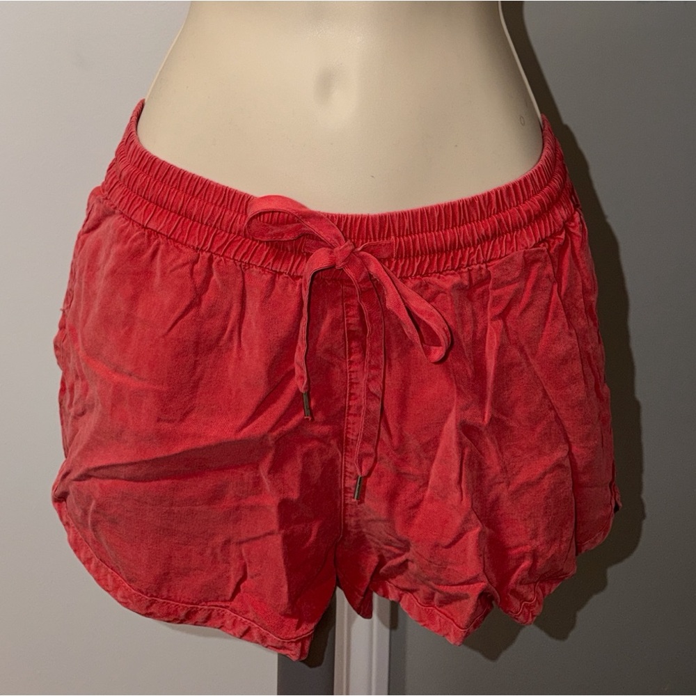 Red 100% Tencel Shorts